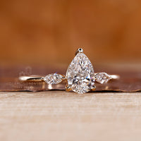 IGI certified pear cut diamond ring design.