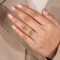 1-2 CT round rose cut diamond three stone ring.