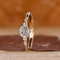 Lab grown Portuguese diamond ring five stone style.