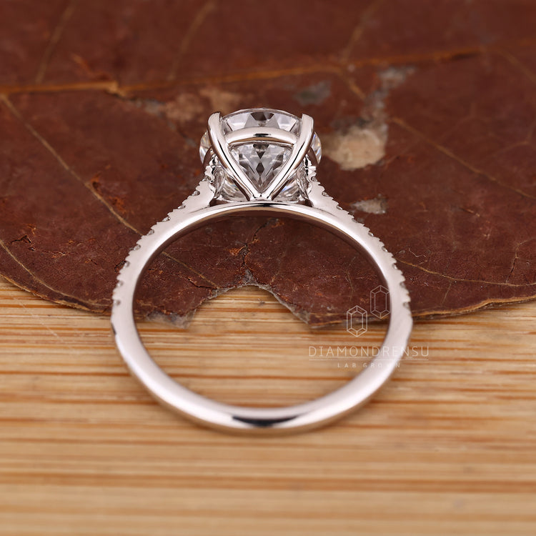 Portuguese cut diamond ring handmade pave setting.