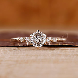 Portuguese cut diamond ring five stone tapered shank.