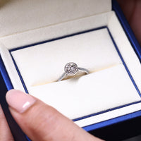 Lab grown round diamond bezel ring design.