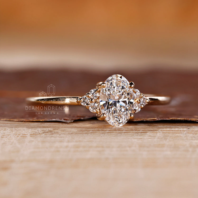 IGI certified oval cut diamond ring design.