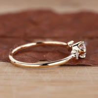 Lab grown round diamond ring minimalist design.