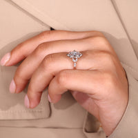Lab grown marquise diamond ring IGI certified.