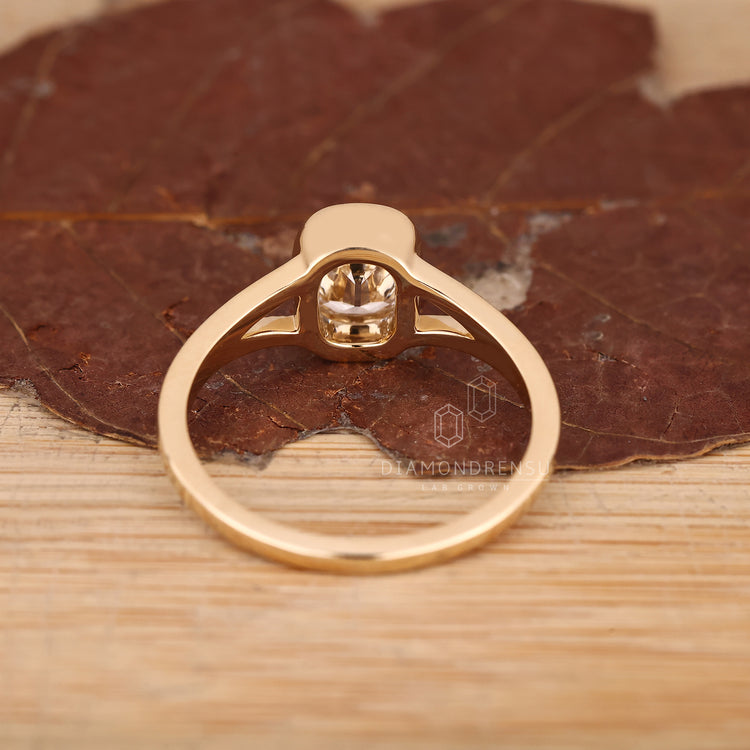 Cushion Old Mine Cut Ring with split shank band.