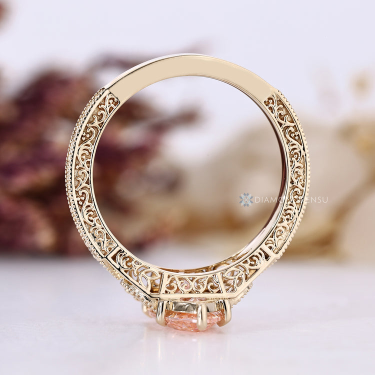 IGI certified lab grown marquise diamond ring.