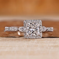 Princess diamond ring tapered shank style.