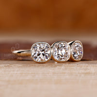 Cushion Old European Cut Ring open gallery design.