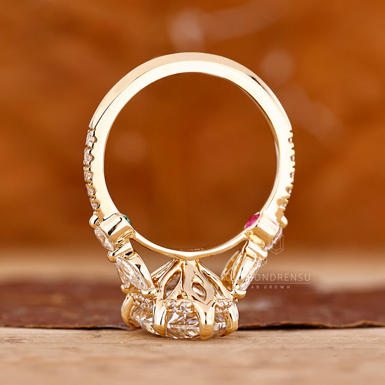 IGI certified handmade pear cut diamond ring.