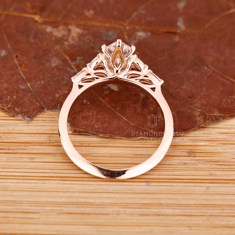 IGI certified marquise diamond ring knife edge.