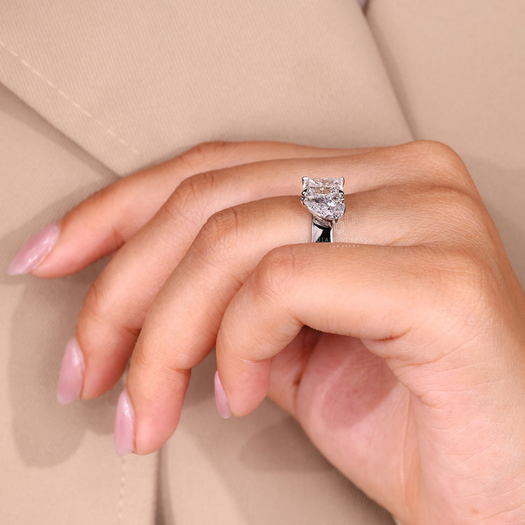 IGI certified handmade two stone diamond ring.