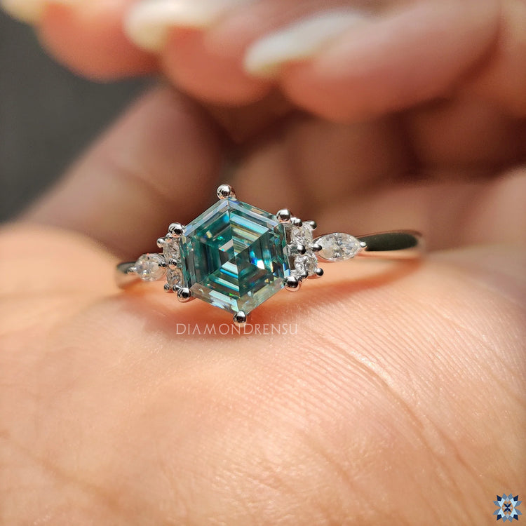Moissanite offers dazzling brilliance with ethical sourcing.