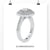 Double halo diamond ring in a cathedral ring setting.