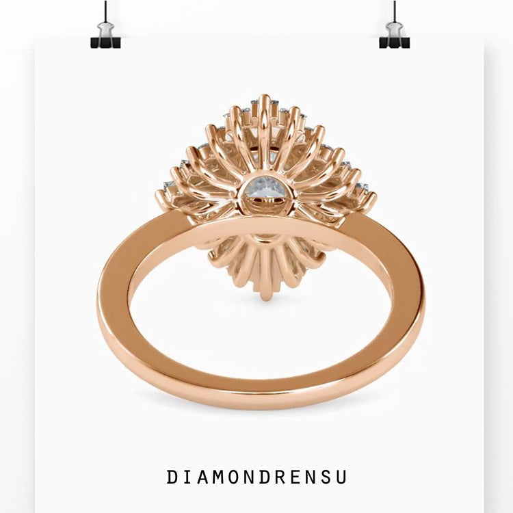 Halo diamond cluster ring for a beautiful, vintage-inspired engagement.