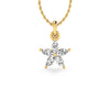 Flower Petal Marquise Cut Lab-Grown Diamond + Solid Gold Pendant Necklace