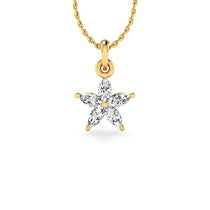 Flower Petal Marquise Cut Lab-Grown Diamond + Solid Gold Pendant Necklace