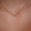 4 Leaf Open Clover Lab-Grown Diamond + Solid Gold Pendant Necklace