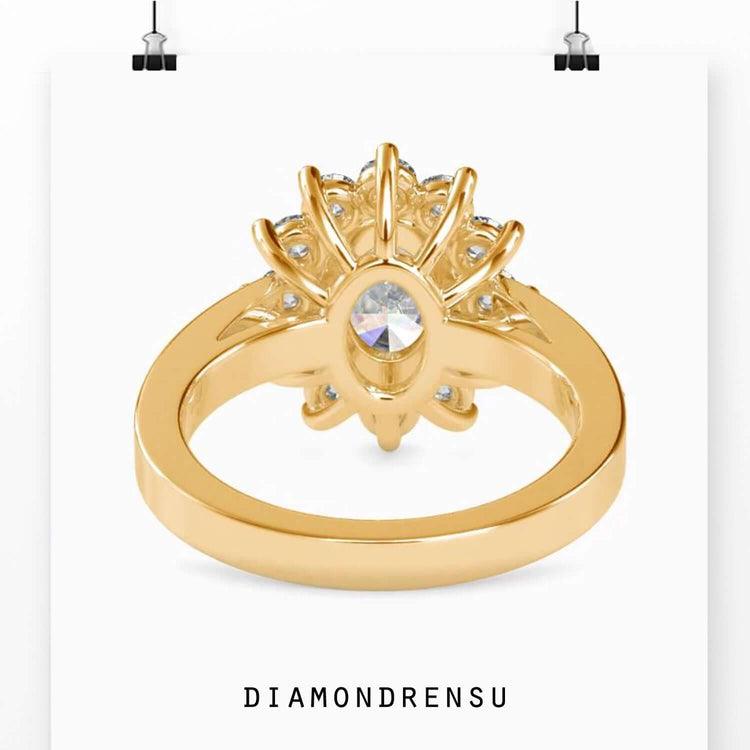 Engagement ring with pave setting for extra sparkle and sophistication.
