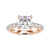 Halo diamond engagement ring with pave band, IGI certified lab-grown diamond