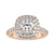 Pave engagement ring with a round brilliant diamond for timeless elegance.