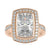 Elongated cushion cut engagement ring featuring a stunning halo design for added brilliance. Elongated cushion cut engagement ring featuring a stunning halo design for added brilliance.