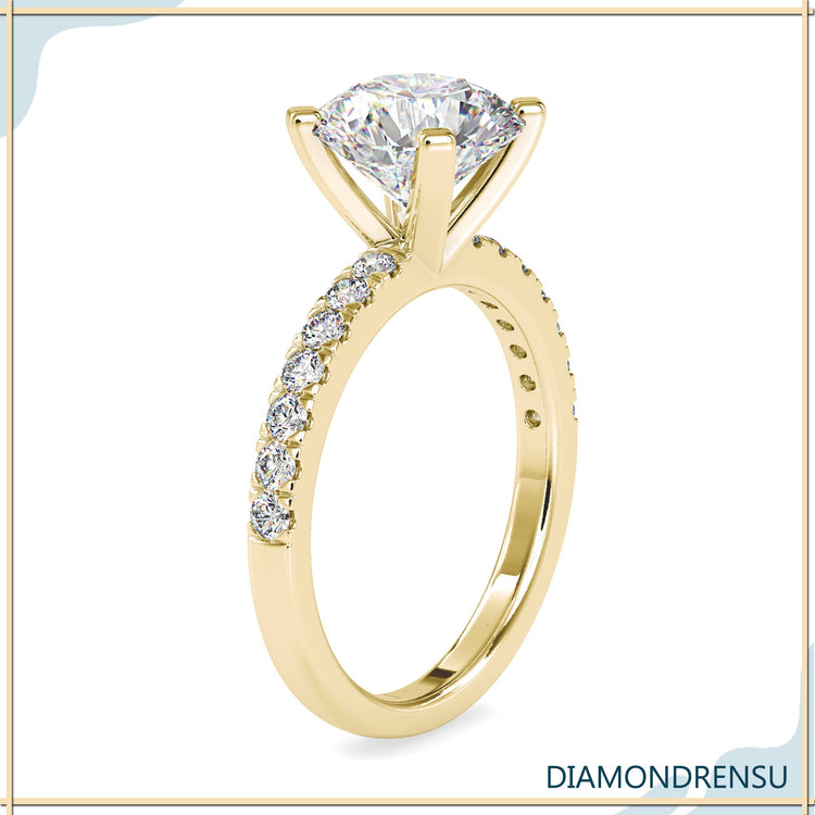 2 carat round cut diamond ring offering bold and radiant brilliance.