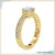 2 carat round cut diamond ring with a basket setting ring design in rose, white, or yellow gold.