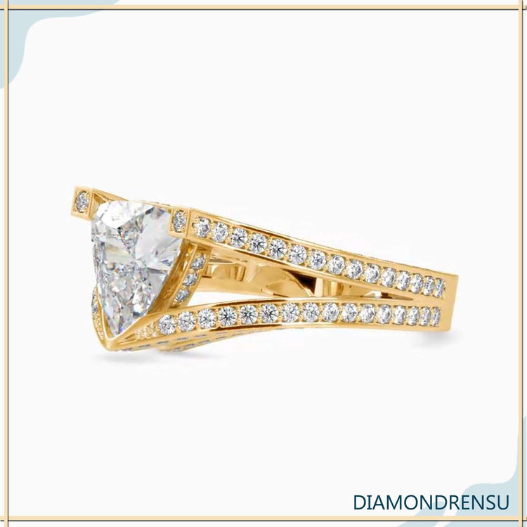 Hidden halo diamond ring with lab-grown diamonds for a sustainable touch.