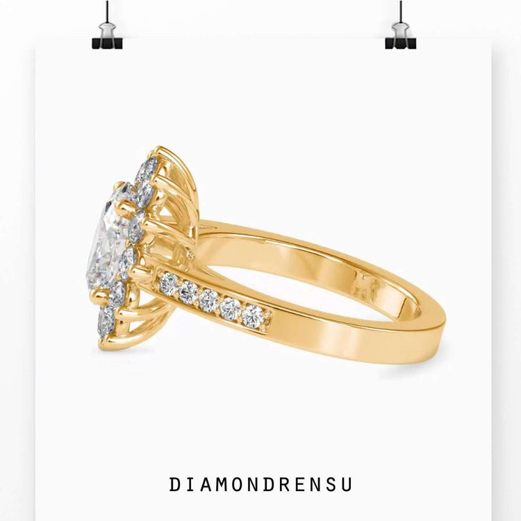 Diamond cluster ring crafted with timeless beauty for a stunning look.