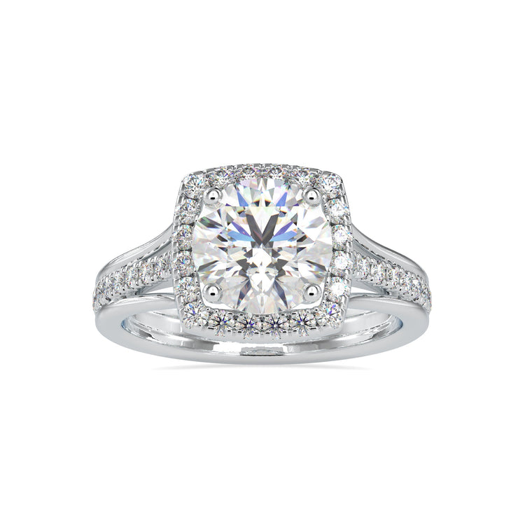 Round brilliant cut diamond ring in a 4 prong engagement setting.