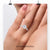 Round diamond ring with a brilliant cut and halo for added sparkle.