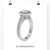 Round brilliant diamond cut in a halo engagement ring with intricate detailing.
