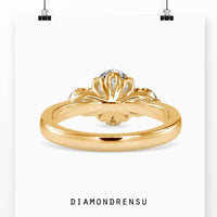 1 carat oval diamond ring with three stones for added elegance.