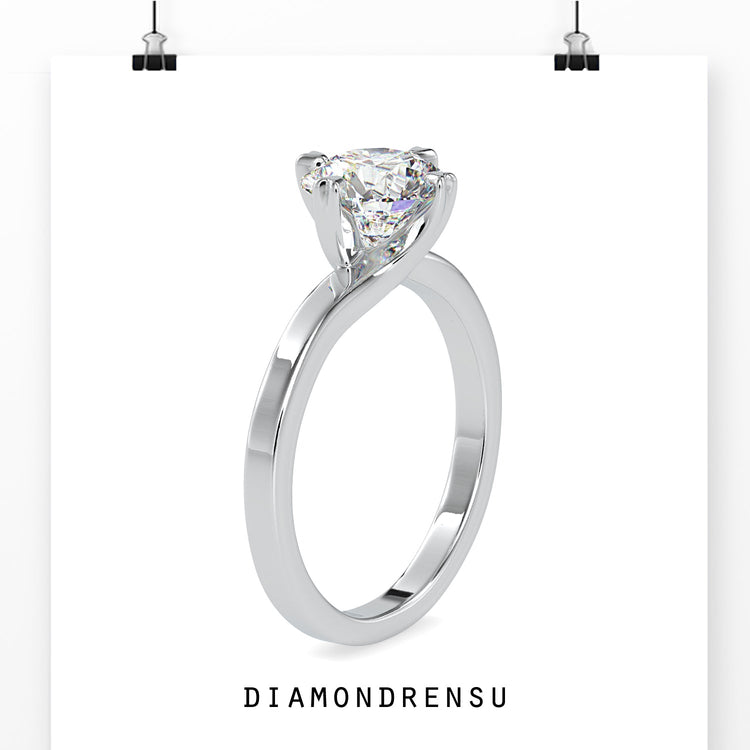 Round brilliant cut diamond ring crafted for a radiant proposal.