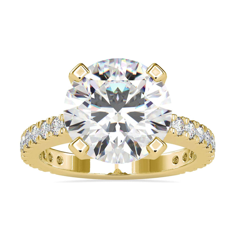 Lab grown diamond ring with a 2 carat round cut diamond for sustainability.