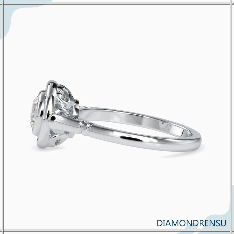 Solitaire diamond ring with a 2 carat center stone for extra brilliance.
