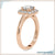 Round cut diamond engagement ring with an elegant halo.