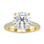 IGI certified 2 carat round diamond ring with a cathedral ring setting and pave setting accents.