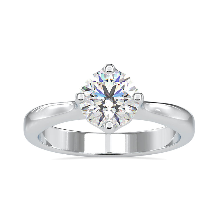 Round brilliant cut diamond ring in a stunning 4 prong setting.