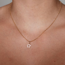 Open Star Lab-Grown Diamond + Solid Gold Pendant Necklace
