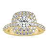 Round Brilliant Diamond Ring in Petite Double Halo Style