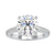 Round diamond engagement ring with a cathedral setting and 2 carat round diamond.