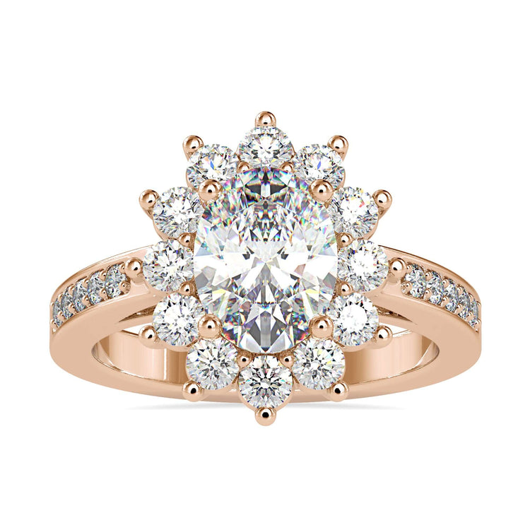 Pave engagement ring designed for a modern and glamorous look.