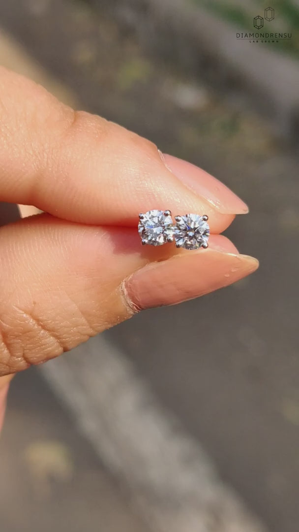 0.50 TCW Round Lab Grown Diamond Stud Earrings