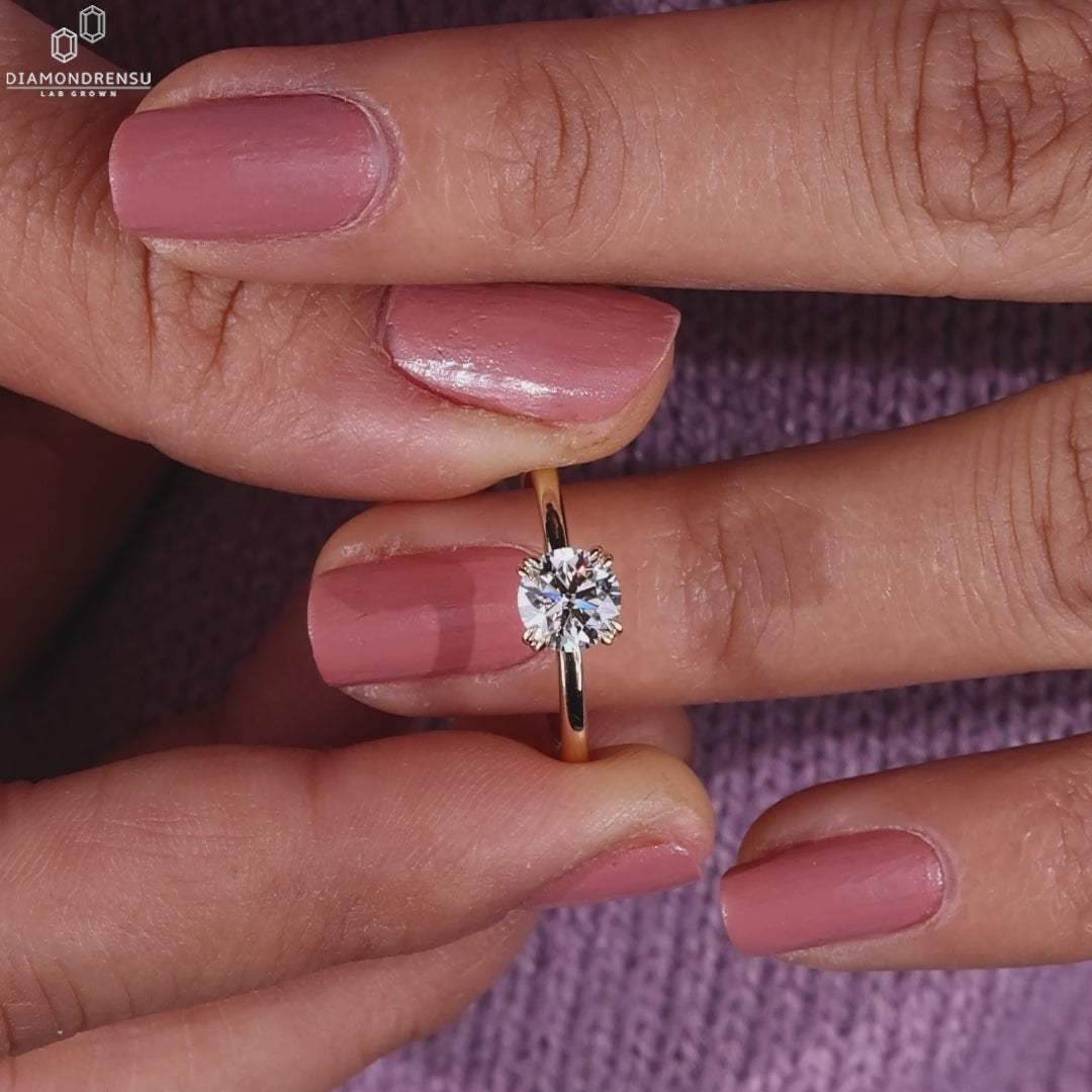 Round Brilliant Cut Lab-Grown Diamond Solitaire Ring 0.2 - 2 CT