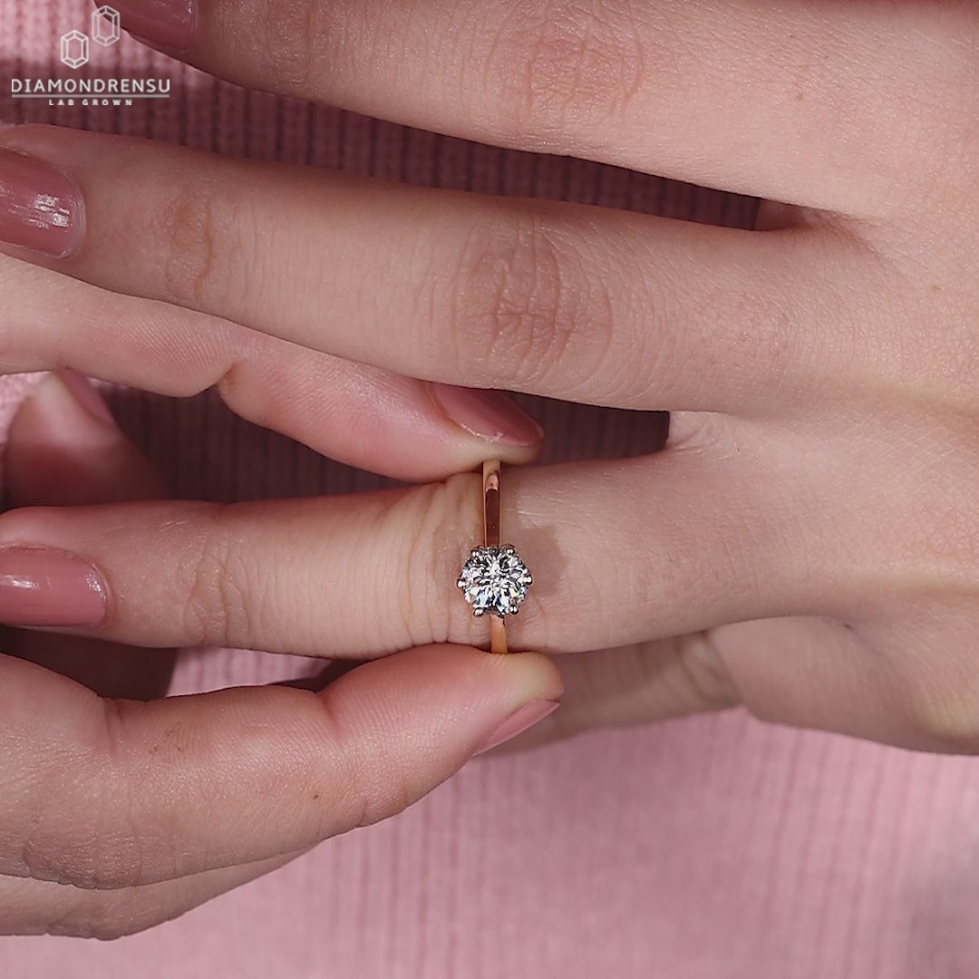 Antique 0.99 CT Jubilee Cut Lab Grown Diamond Solitaire Engagement Ring