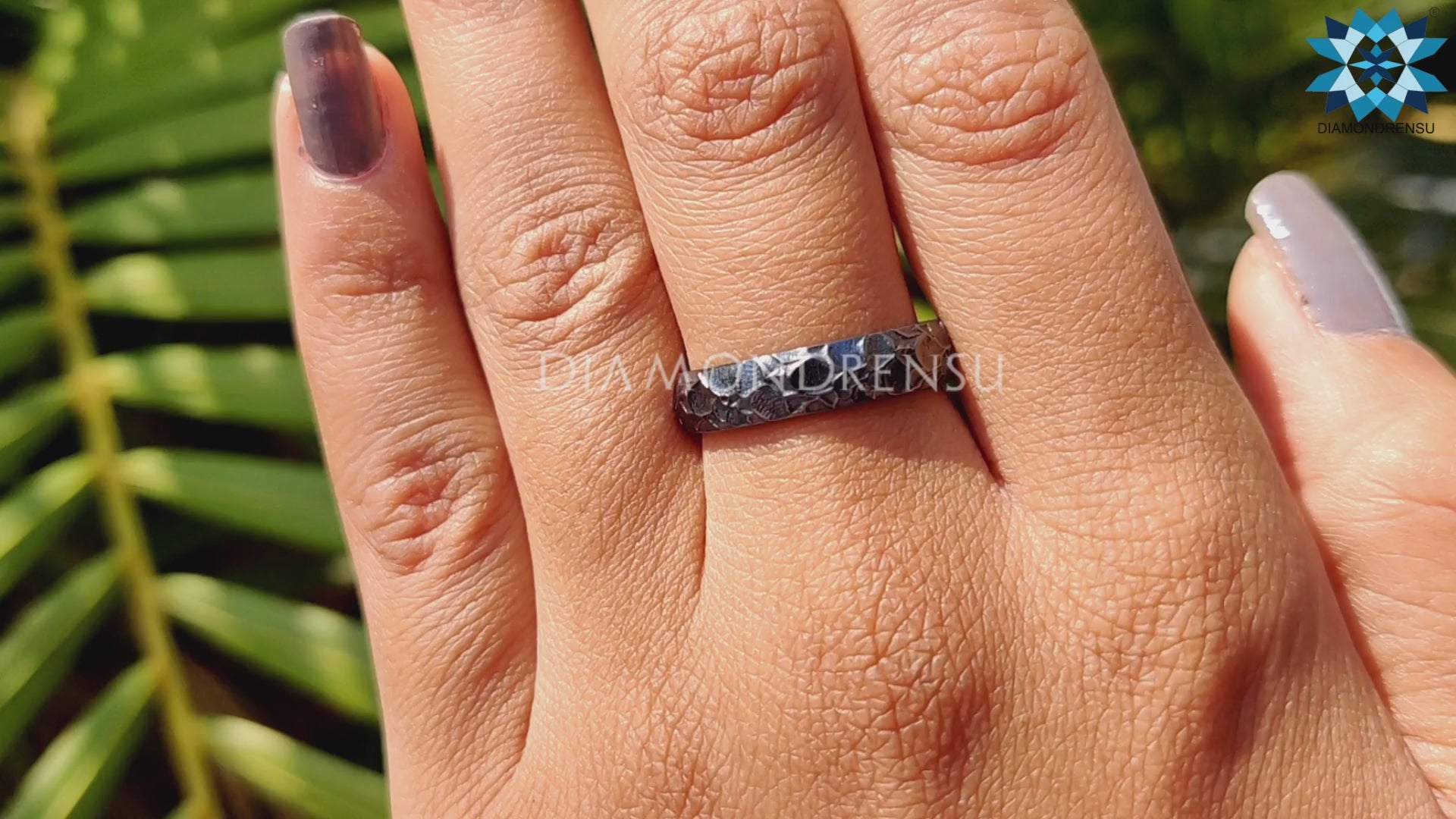 Hammered Finish Oxidized Silver Men's Oxidized Wedding Ring