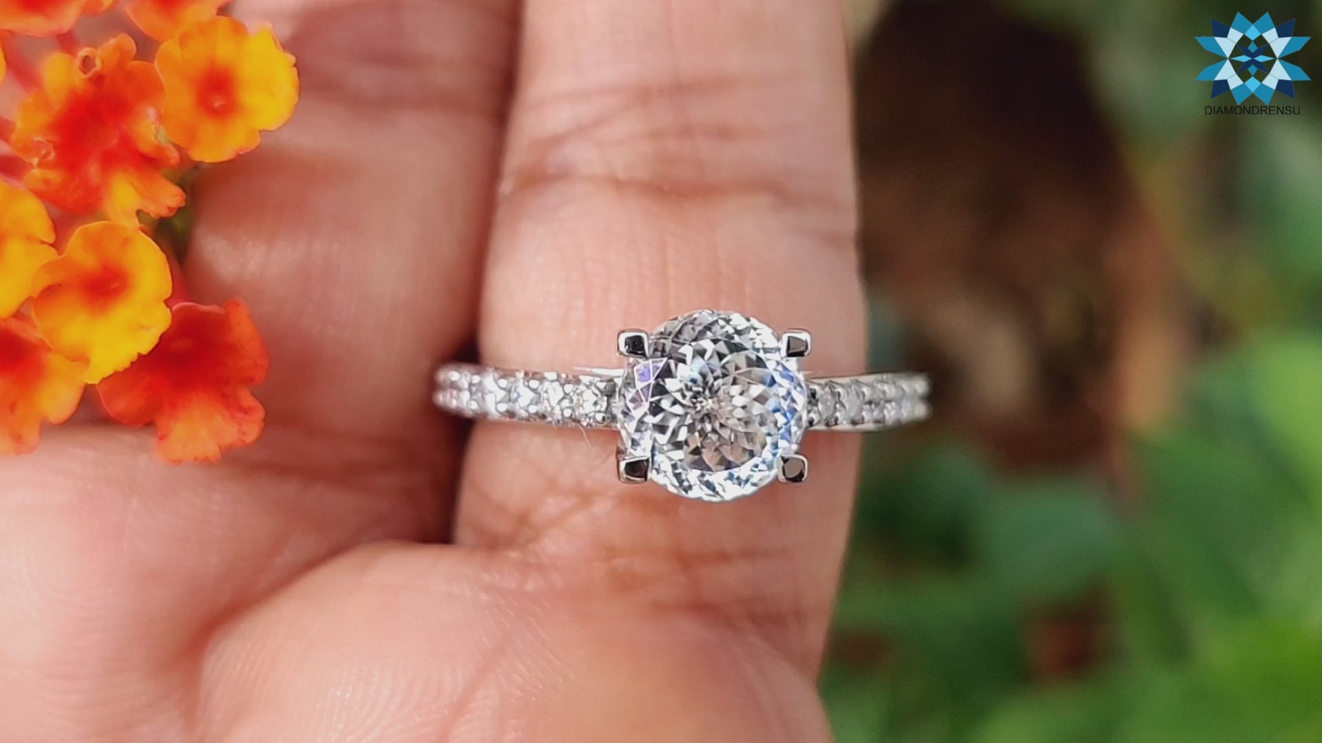 2.34 TCW Portuguese Cut Trellis Pave Set Moissanite Engagement Ring