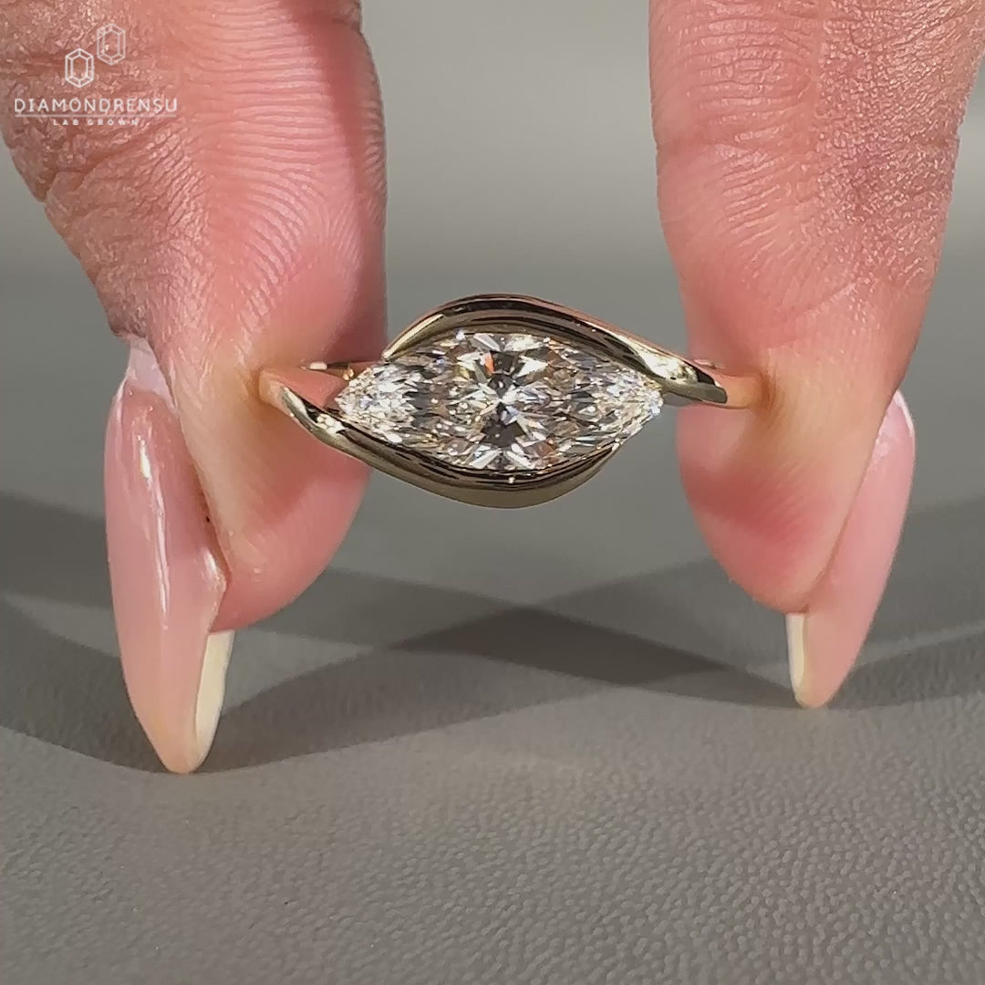 Marquise Lab-Grown Diamond East West Style Ring 1 - 2 CT